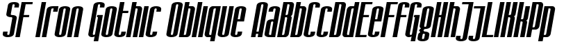SF Iron Gothic Oblique font