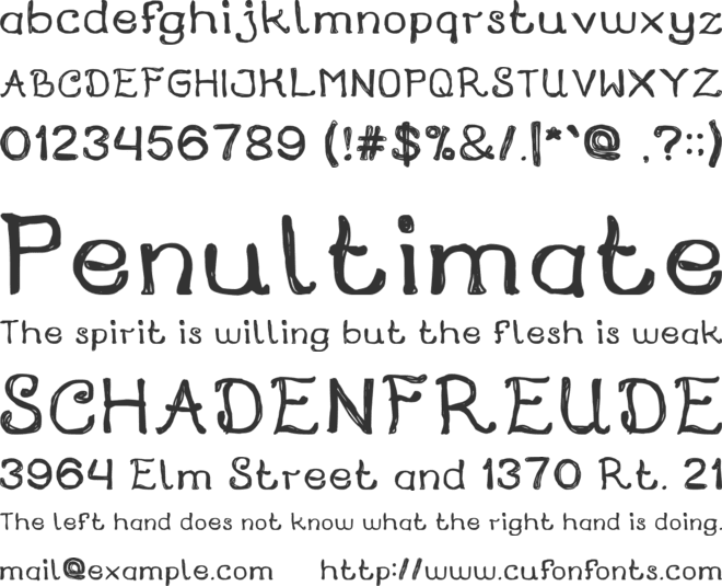 City of Rain font preview