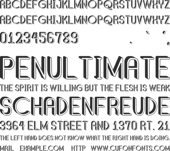 Shadded South font preview