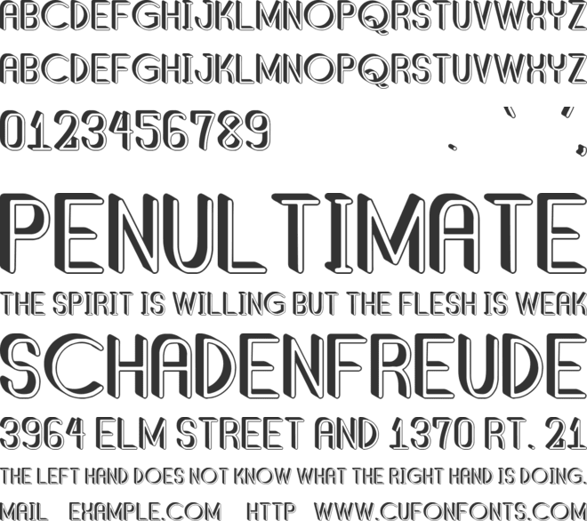 Shadded South font preview