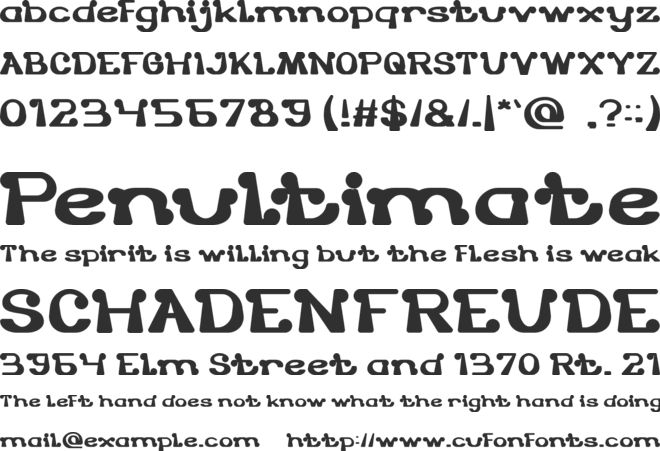 The One and Only font preview