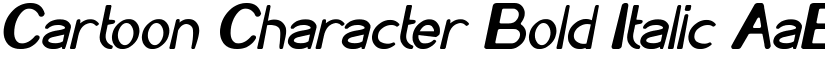 Cartoon Character Bold Italic font