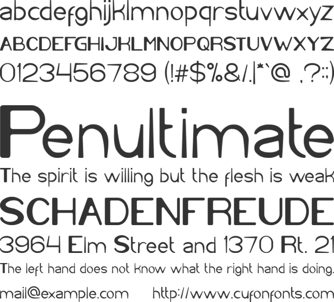 Cartoon Character font preview