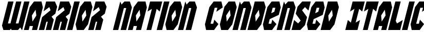 Warrior Nation Condensed Italic Condensed Italic font