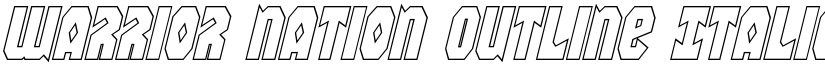 Warrior Nation Outline Italic Italic font
