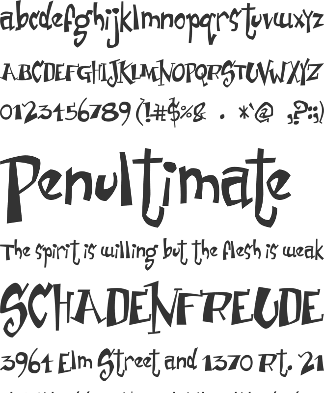 Junior & Stinky font preview
