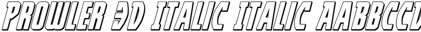 Prowler 3D Italic Italic font