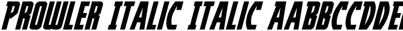 Prowler Italic Italic font