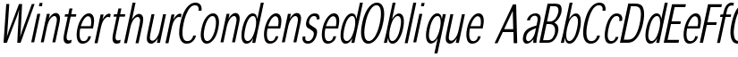 WinterthurCondensedOblique font