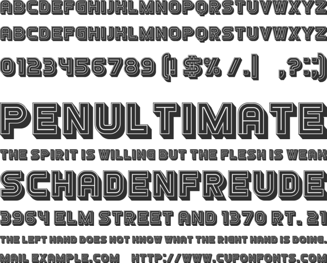 Turnabout font preview
