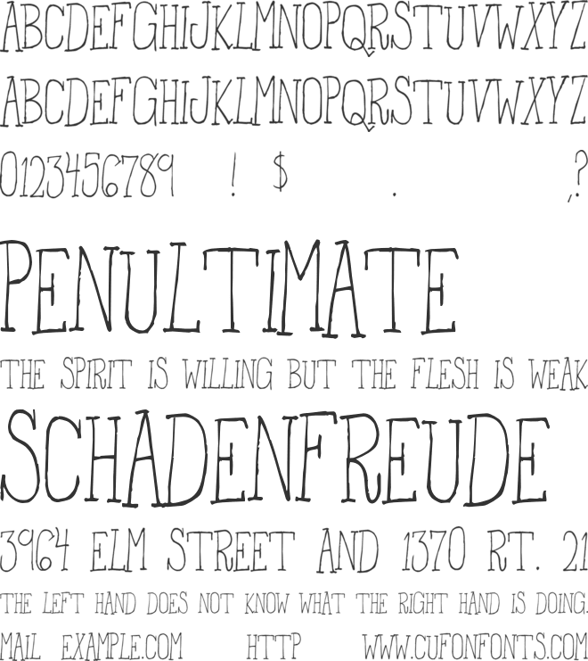 From the Woods font preview