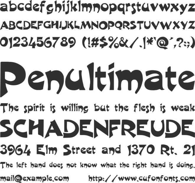 Excalibur Logotype font preview