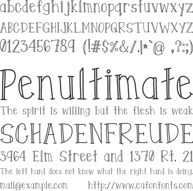 East Coast Stationery font preview
