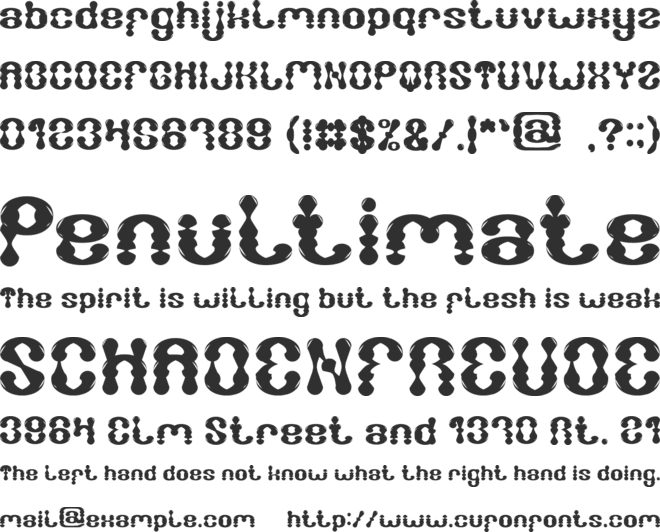 WATER DROP font preview
