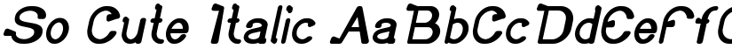 So Cute Italic font