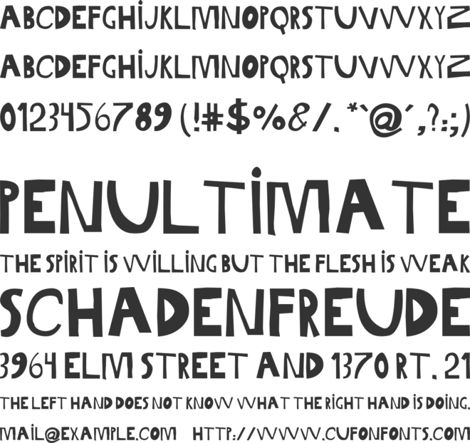 Gabi Sans Irregular font preview