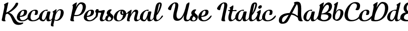 Kecap Personal Use Italic font