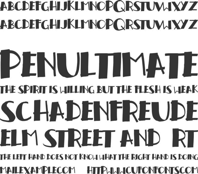 handrelief font preview