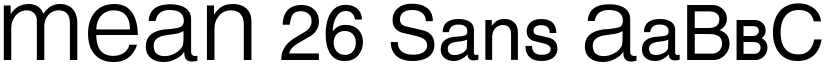 MEAN 26 Sans font