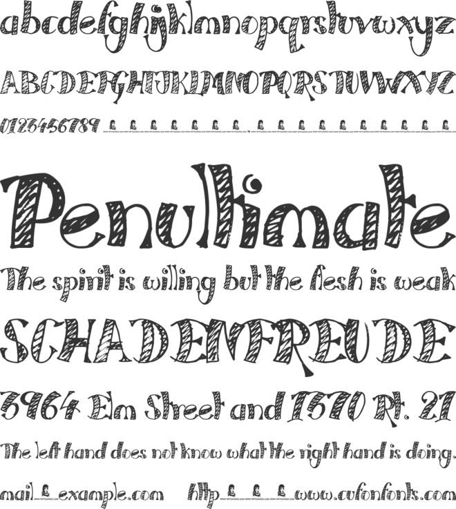 Every Freakin Night font preview