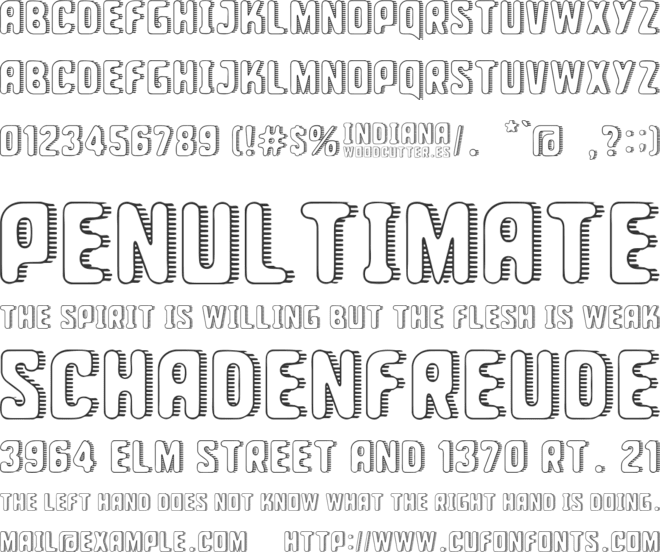 Indiana State font preview