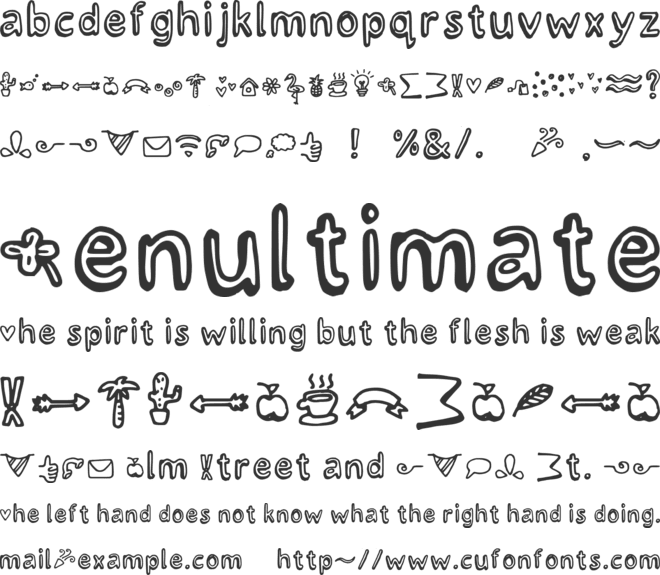 Lettertype Mies Crazy Icons font preview