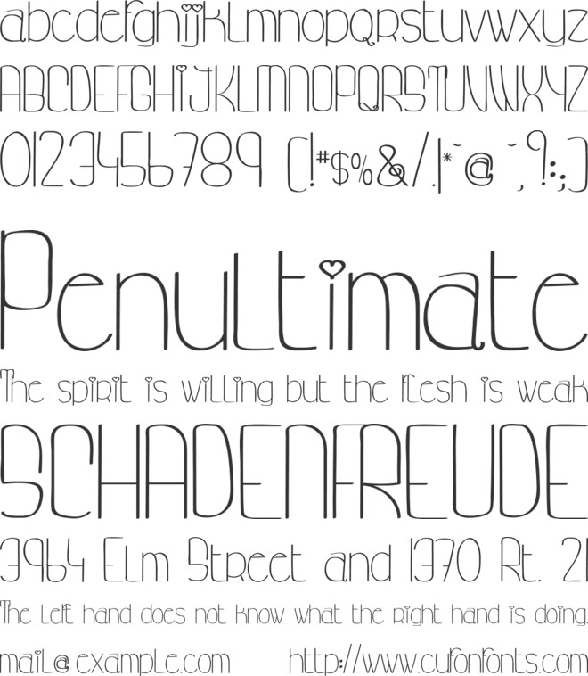 My princess likes a frog font preview