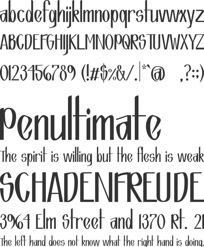 Fountain font preview