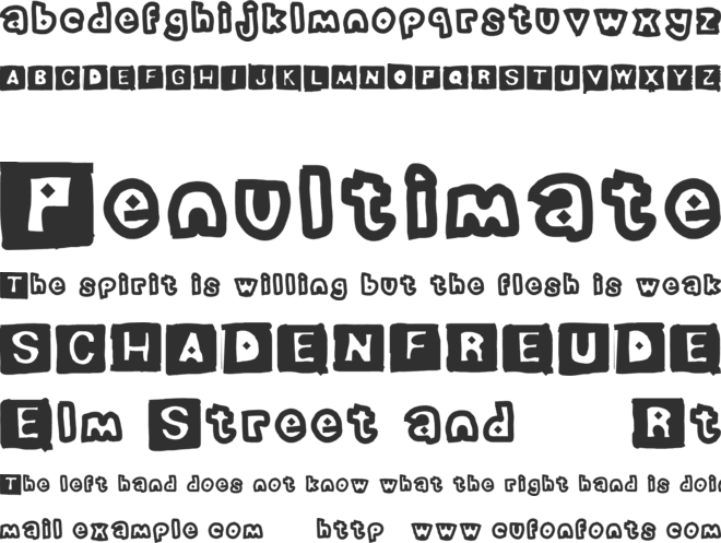 erased PENCIL font preview