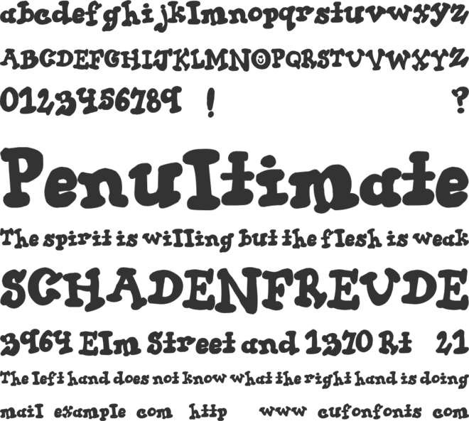 Thick Chocolate font preview