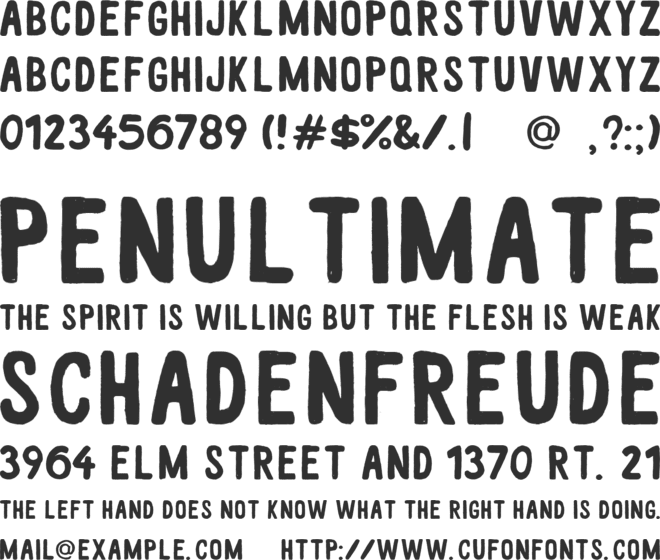 White Wood font preview