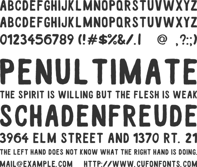 White Wood font preview