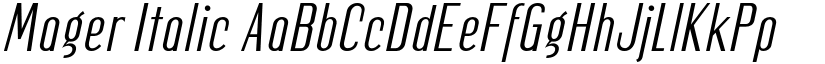 Mager Italic font