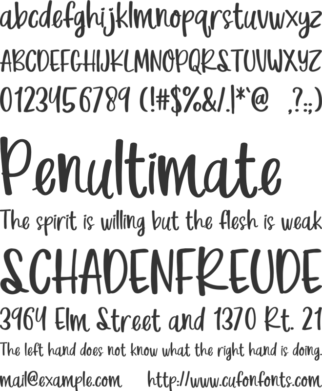 Priscilla font preview