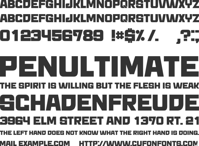 Archigadget font preview