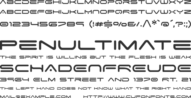 Space Age Cyrillic font preview