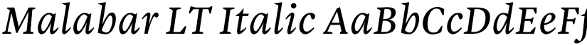 Malabar LT Italic font
