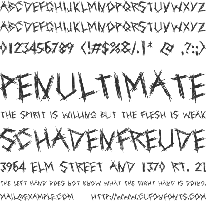 Help Me font preview