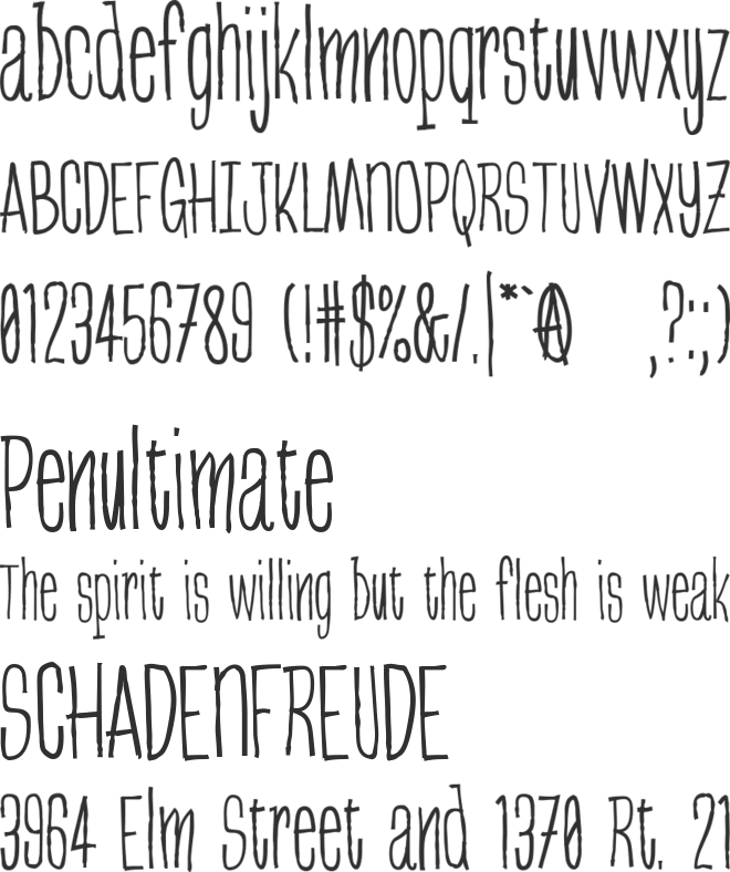 Greenbeans font preview