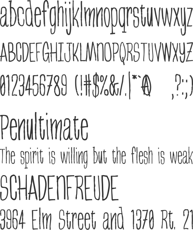 Greenbeans font preview