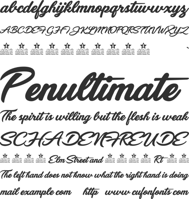 CHRISTMAS REVUE PERSONAL USE font preview