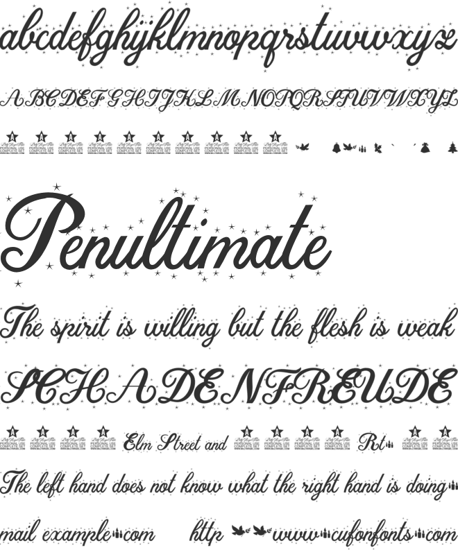 Christmas Time Star Personal Us font preview