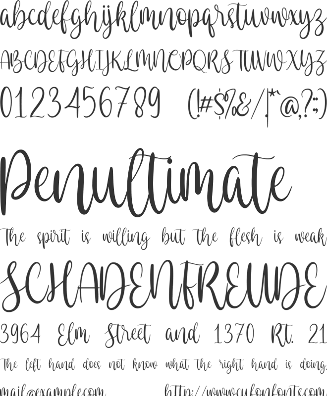 Eastlovely font preview