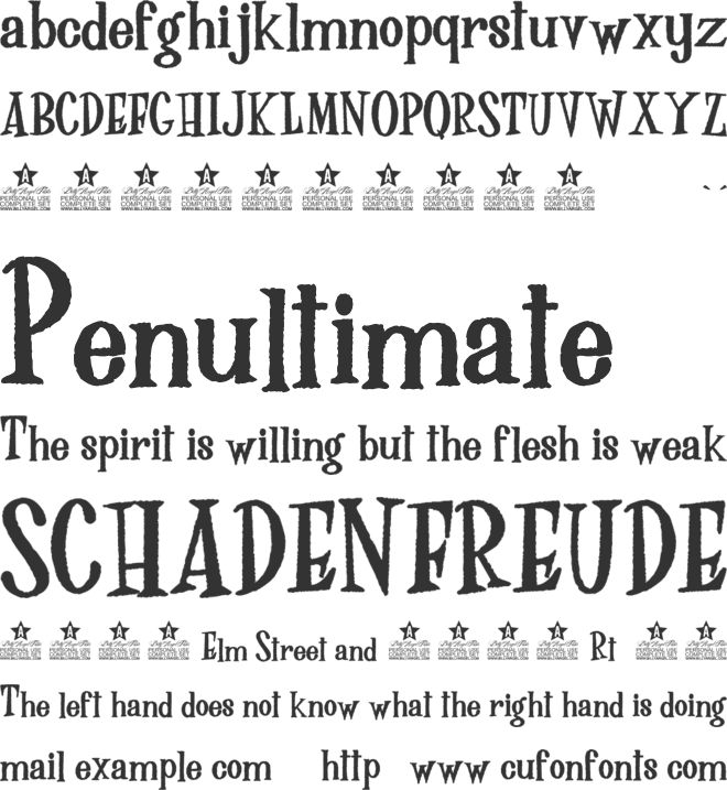 FreakArt Personal Use font preview