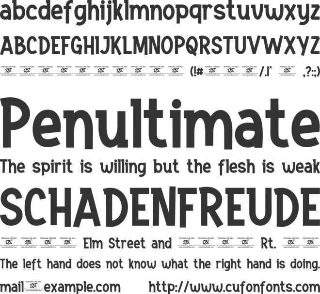 Bigcake font preview