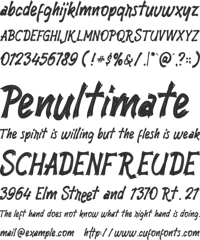 Brushty font preview