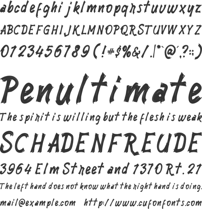 Brushty font preview