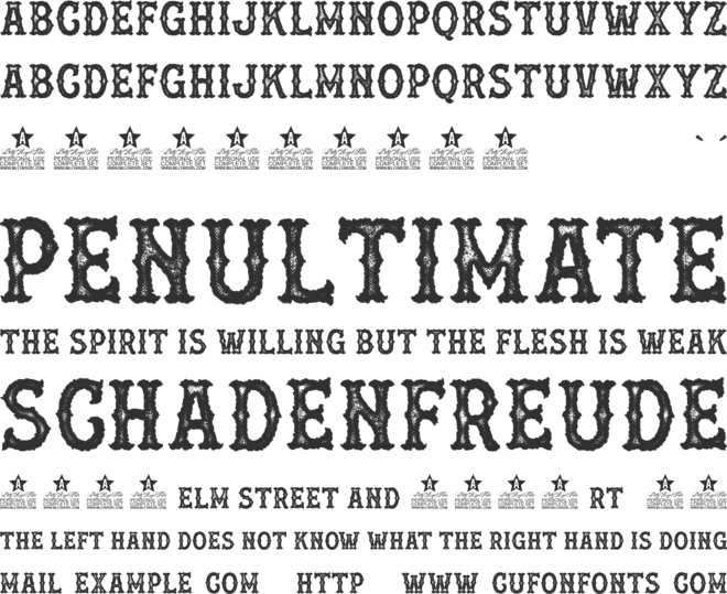 OAKLAND PERSONAL USE font preview