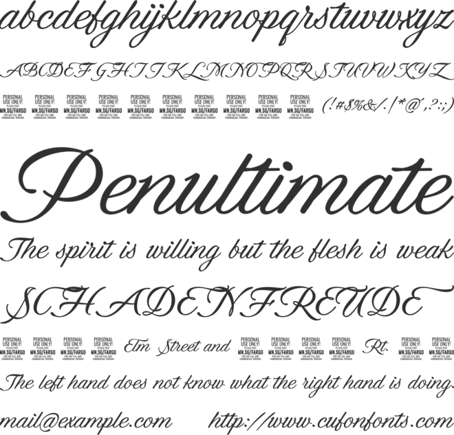 Fargo  PERSONAL USE font preview