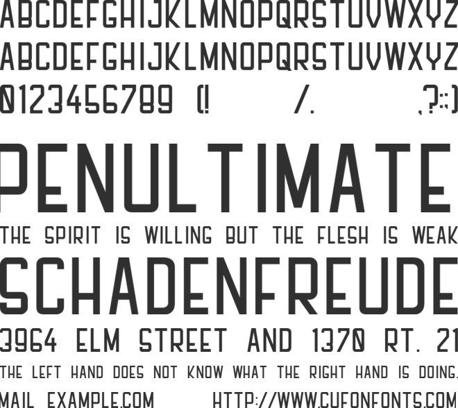 PFHall font preview